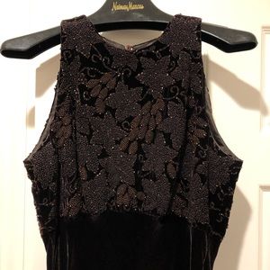 Carmen Marc Valvo Velvet Gown Chocolate Brown